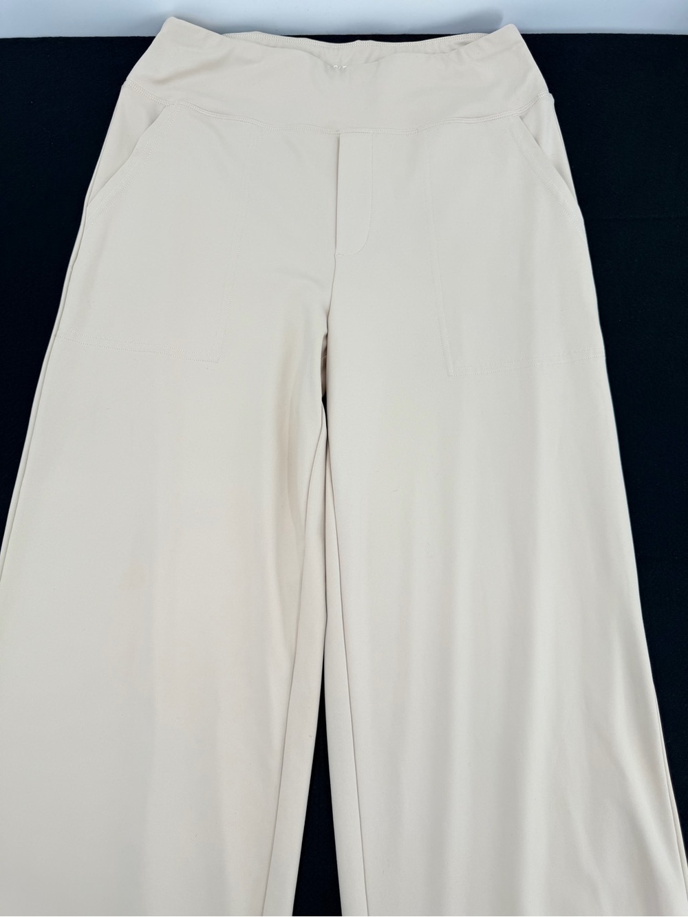 Casual Wide-Leg Pull-On Pants in Soft Cream